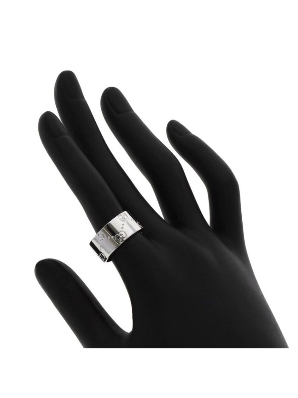 Gucci GG Icon Wide Ring 18K White Gold - Picture 7 of 8